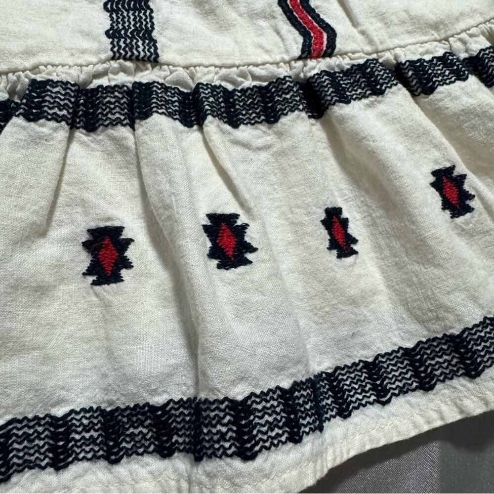 Loft Women’s XSmall Embroidered Linen Blend Boho Ruffle Elastic Waist Mini Skirt - Picture 3 of 10
